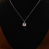 Yellow Square Radiant Cut Lab Grown Diamond Halo Pendant Necklace