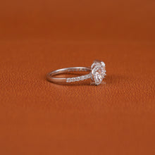 Pear & Radiant Cut Lab Diamond Two Stone With Halo Engagement Ring