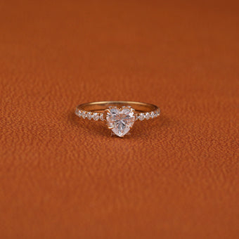 Heart Cut Lab Created Diamond Hidden Halo Ring For Gift