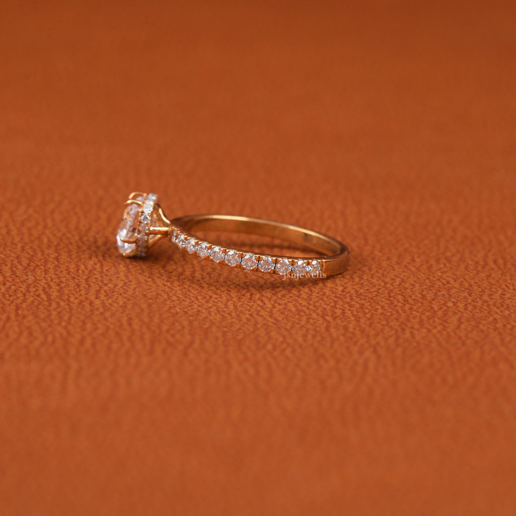 Heart Cut Lab Created Diamond Hidden Halo Ring For Gift