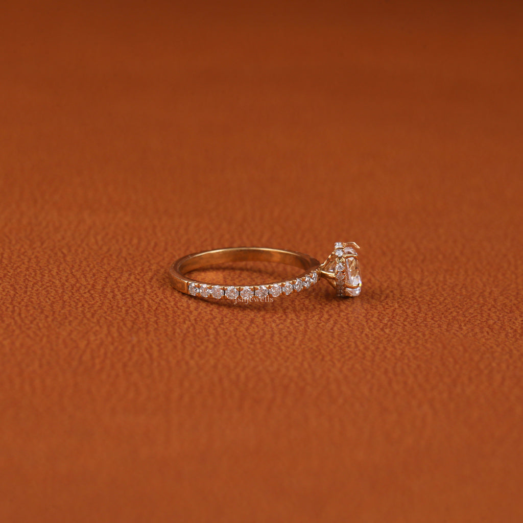 Heart Cut Lab Created Diamond Hidden Halo Ring For Gift