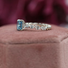 Blue Radiant-Cut Diamond Ring