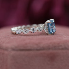 Blue Radiant-Cut Diamond Ring