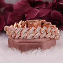 Fully Iced Out Round Moissanite Rose Gold Bracelet For Women