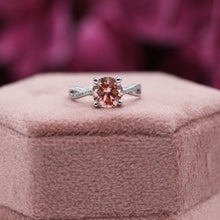 Pink Round Cut Lab Grown Diamond infinity Pave Ring