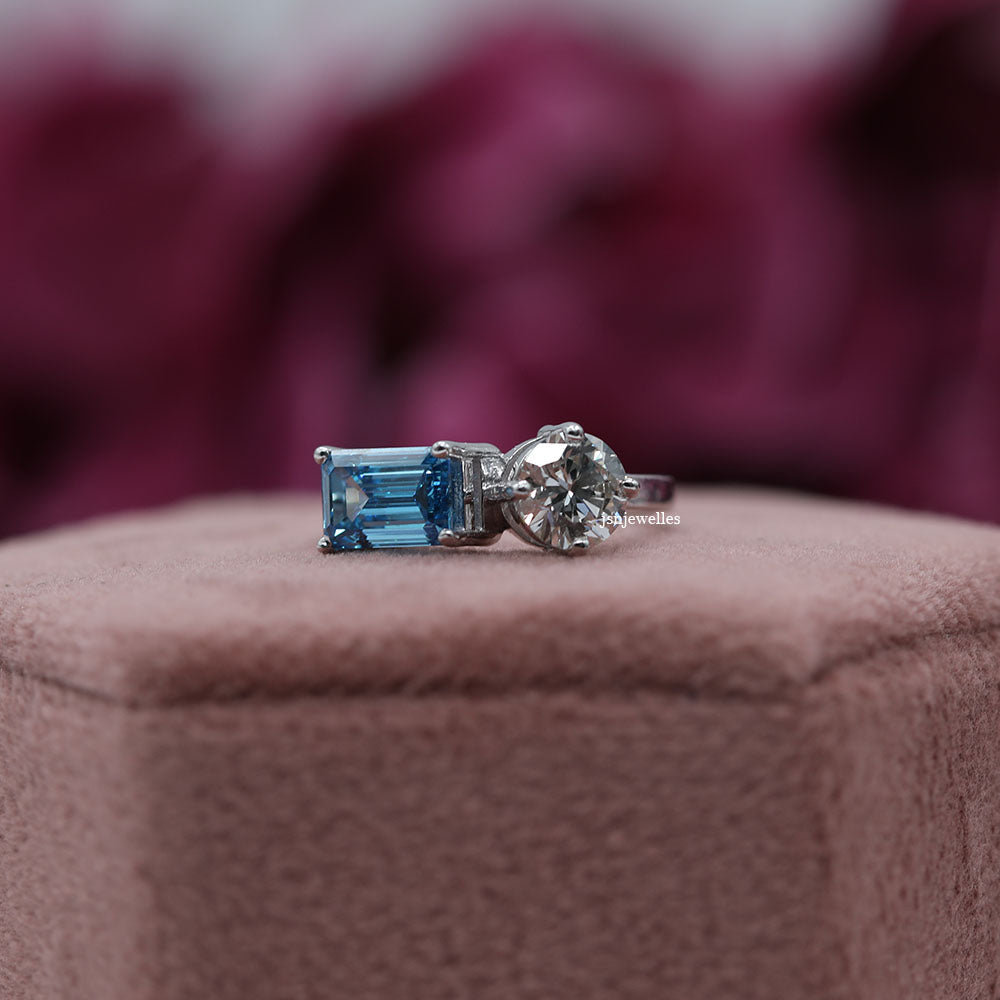 Luxurious Light Blue Diamond Engagement Ring