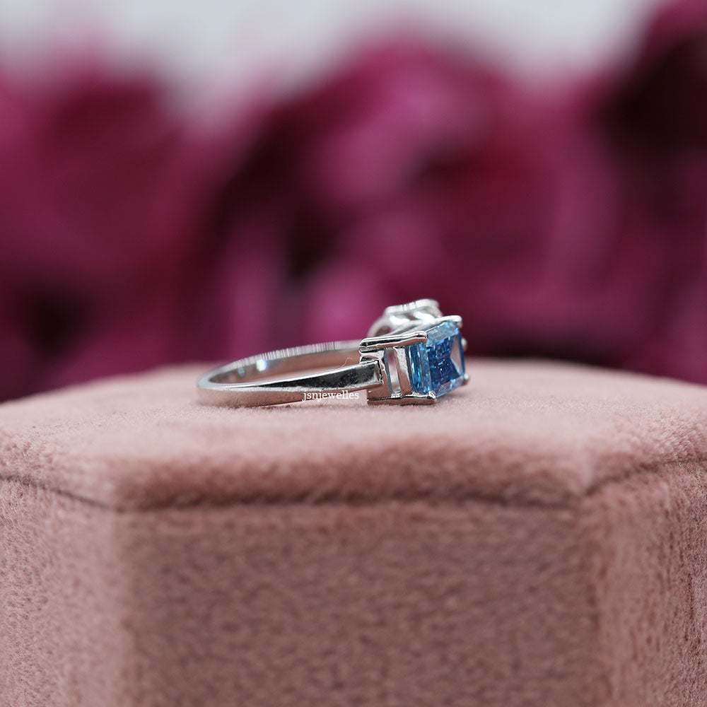 Luxurious Light Blue Diamond Engagement Ring