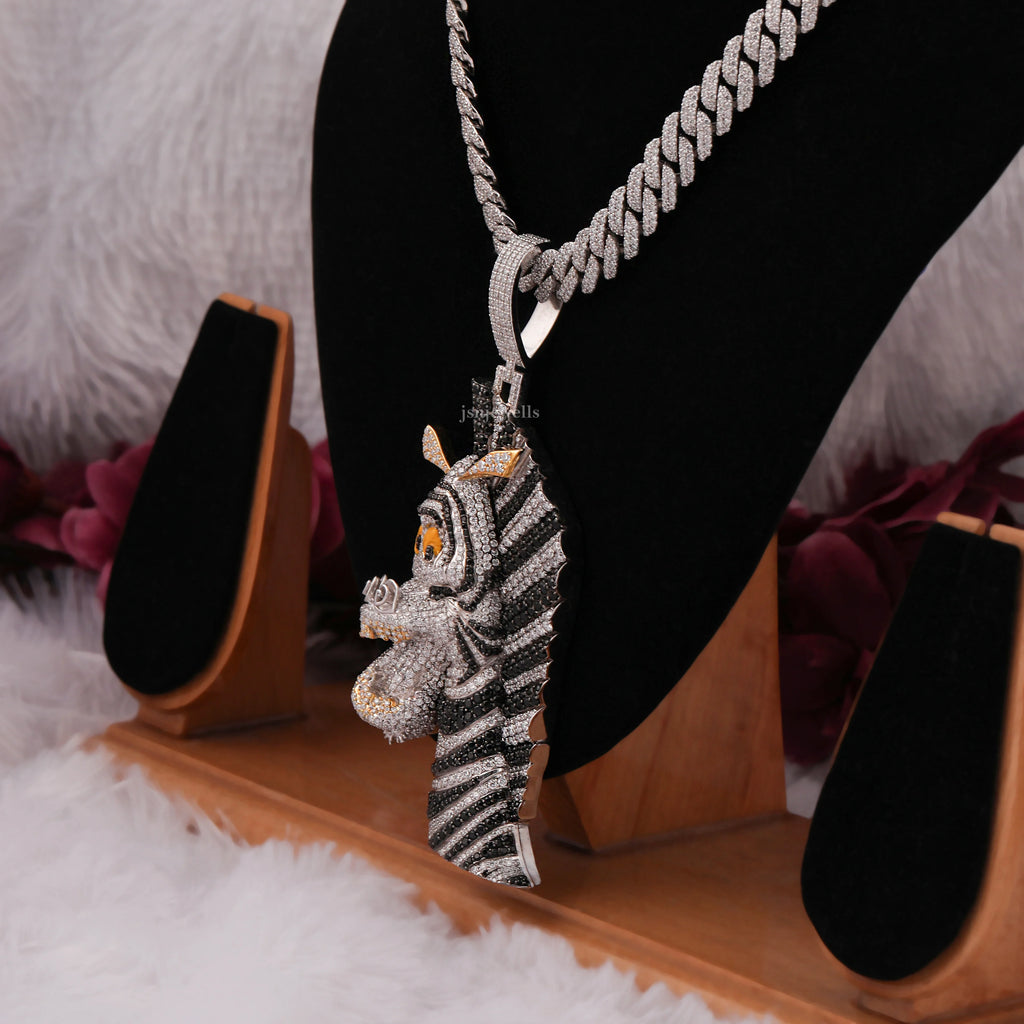 Customised Zebra Shaped Hip Hop Pendant