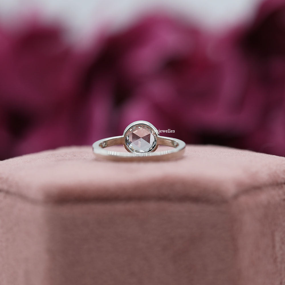 0.55 Ct Rose Cut Diamond Engagement Ring