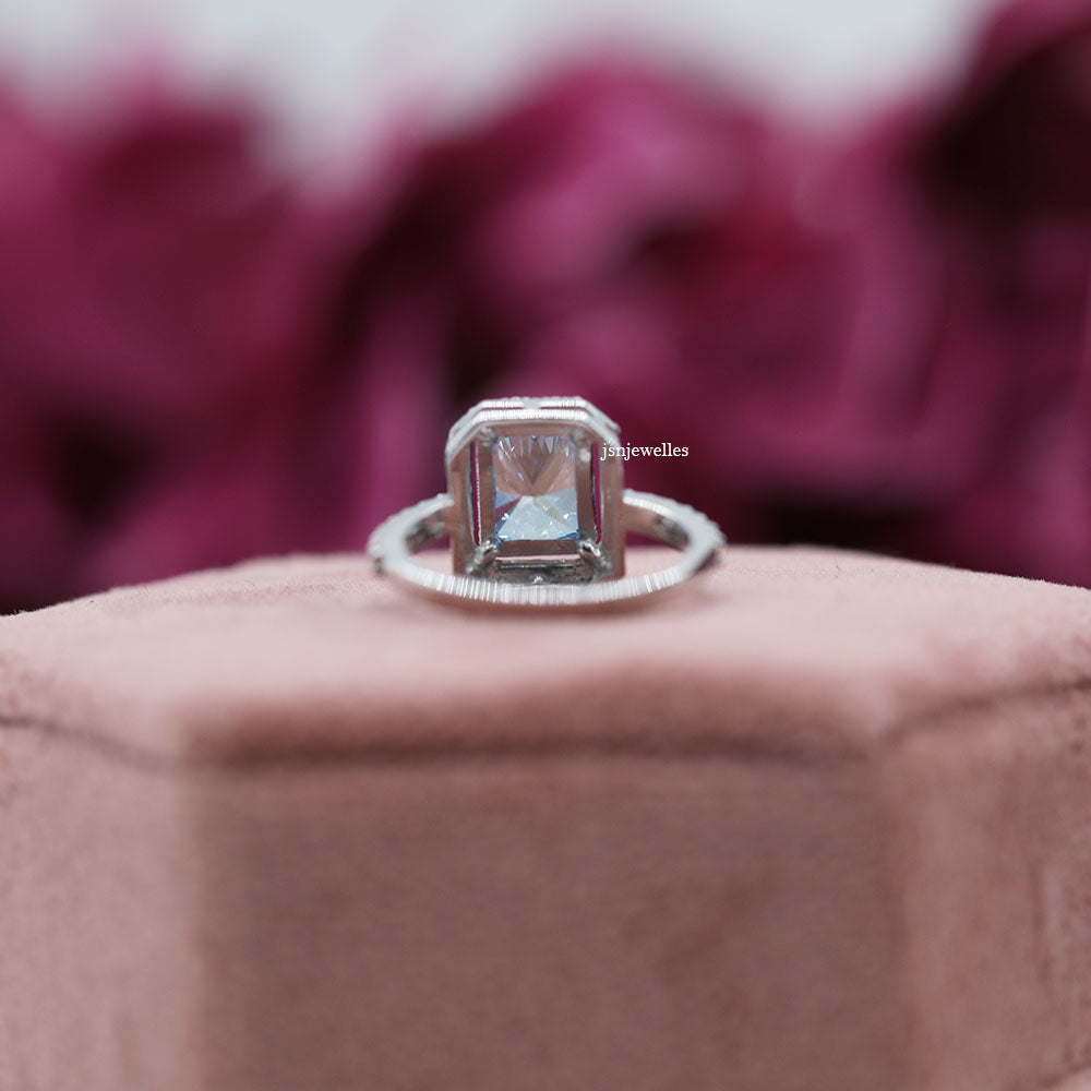 Radiant Cut Diamond Halo Anniversary Ring