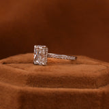 Radiant Cut Lab Grown Diamond Hidden Halo & Pave Engagement Ring