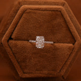 Radiant Cut Lab Grown Diamond Hidden Halo & Pave Engagement Ring