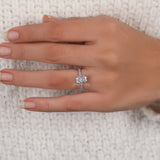 Radiant Cut Lab Grown Diamond Hidden Halo & Pave Engagement Ring