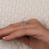 Radiant Cut Lab Grown Diamond Hidden Halo & Pave Engagement Ring