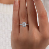 Radiant Cut Lab Grown Diamond Hidden Halo & Pave Engagement Ring