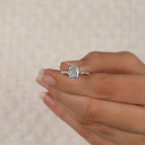 Radiant Cut Lab Grown Diamond Hidden Halo & Pave Engagement Ring