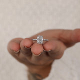 Radiant Cut Lab Grown Diamond Hidden Halo & Pave Engagement Ring