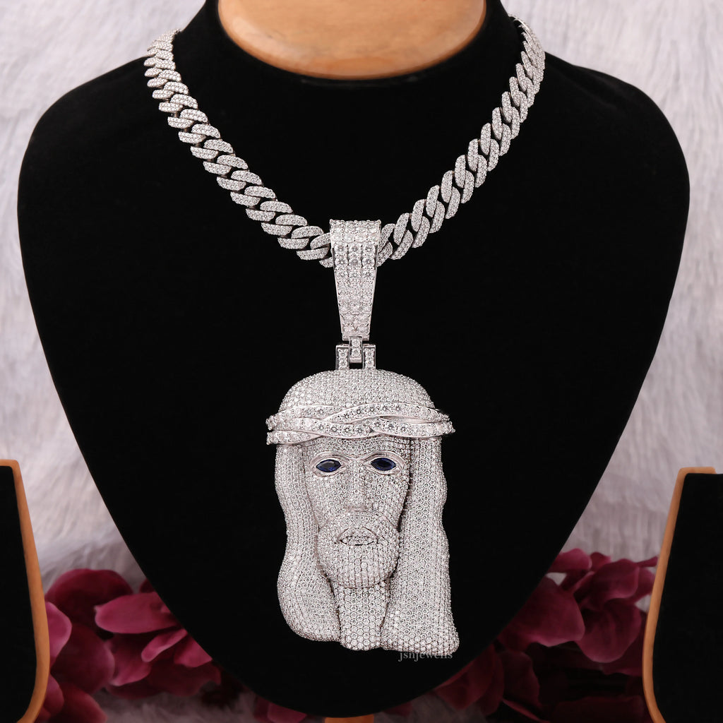 Jesus Head Moissanite Diamond Christ Hip Hop Pendant For Him Men's