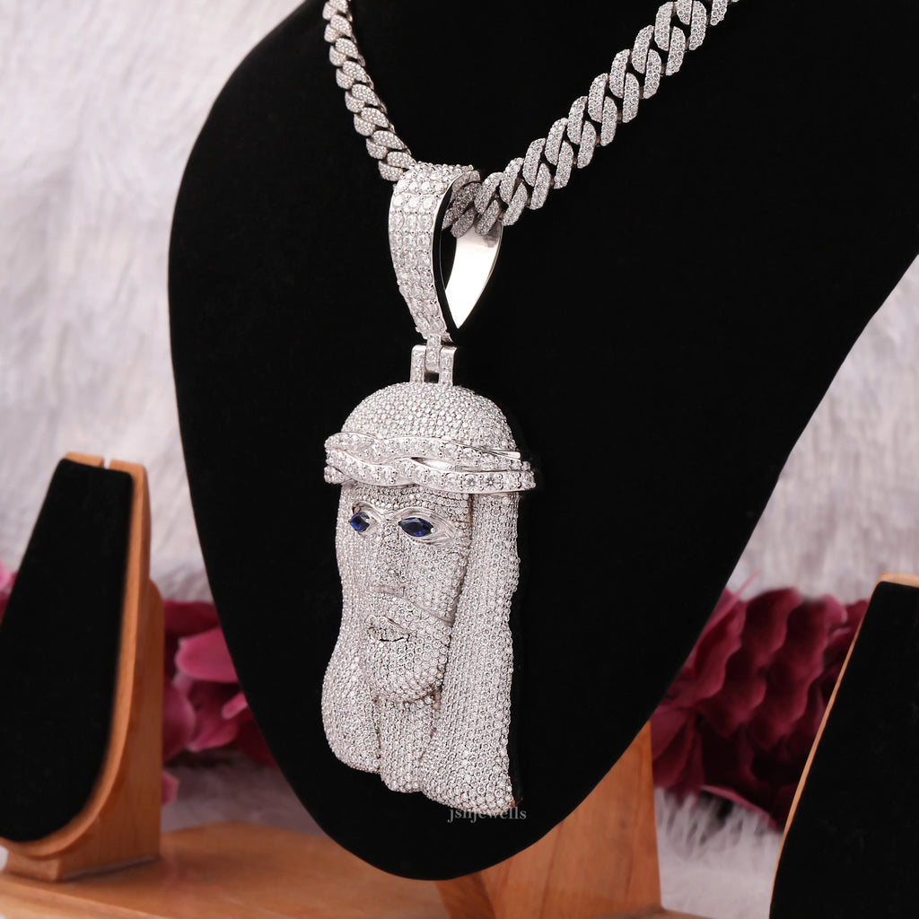 Jesus Head Moissanite Diamond Christ Hip Hop Pendant For Him Men's