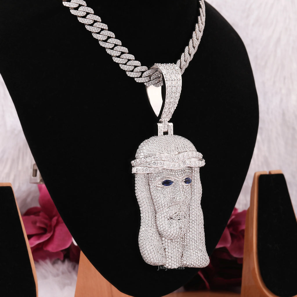 Jesus Head Moissanite Diamond Christ Hip Hop Pendant For Him Men's