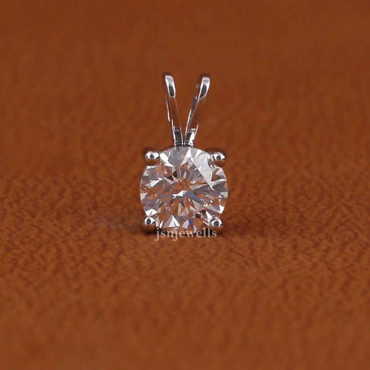 Round Cut Lab Grown Diamond Solitaire Pendant Necklace