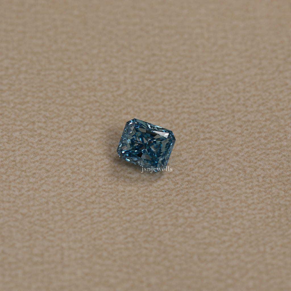 2 CT Radiant Cut Loose Lab Grown Diamond Blue Color VS1 Clarity