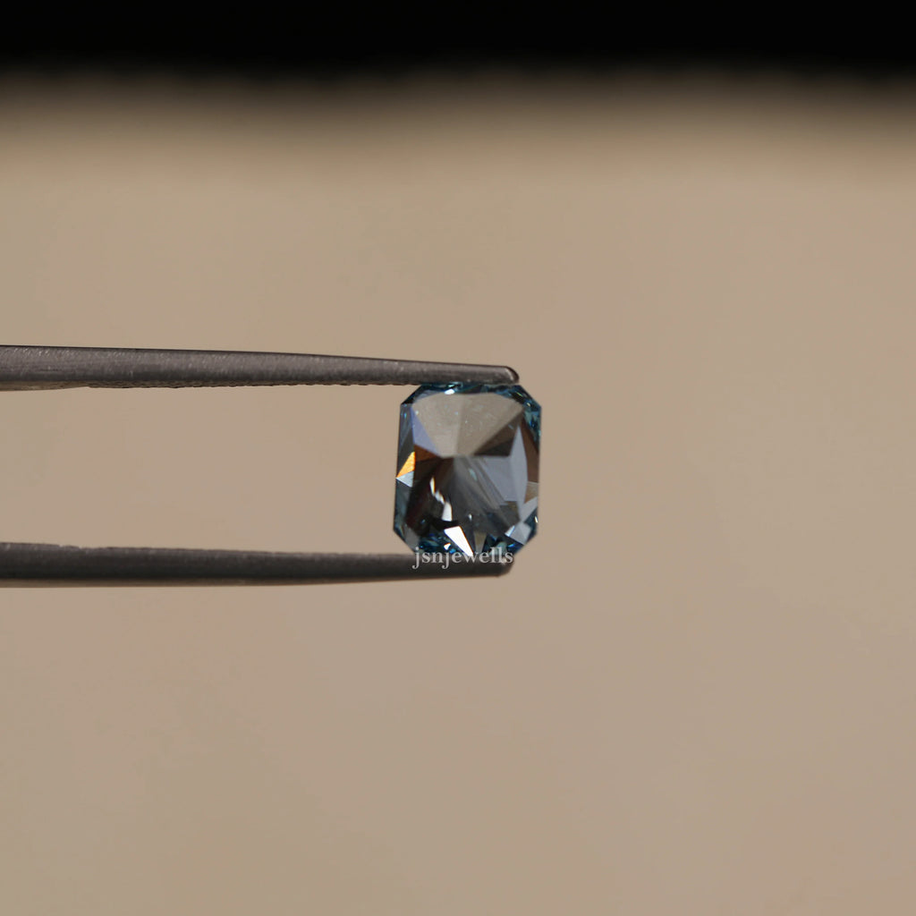 2 CT Radiant Cut Loose Lab Grown Diamond Blue Color VS1 Clarity