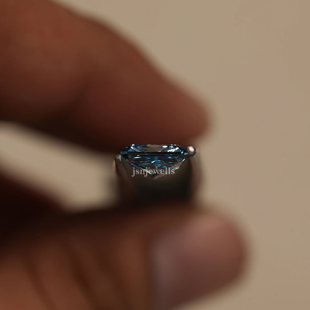 2.75 Carat Fancy Blue Radiant Cut Loose Diamond VS1 Clarity Use For Customize Ring