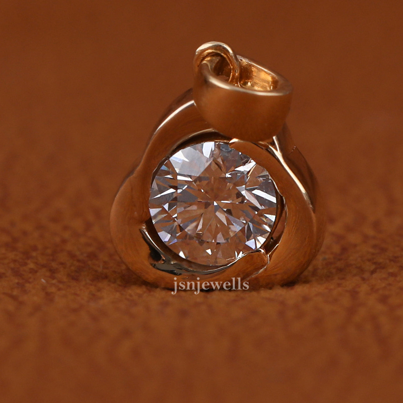 Round Cut Lab Grown Diamond Flower Solitaire Pendant Necklace