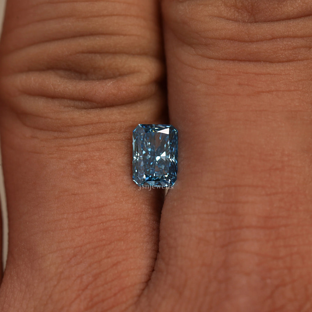 1.75 Carat Blue Radiant Cut Loose Diamond VS1 Clarity Use For Jewelry