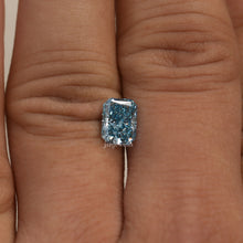 2.75 Carat Fancy Blue Radiant Cut Loose Diamond VS1 Clarity Use For Customize Ring