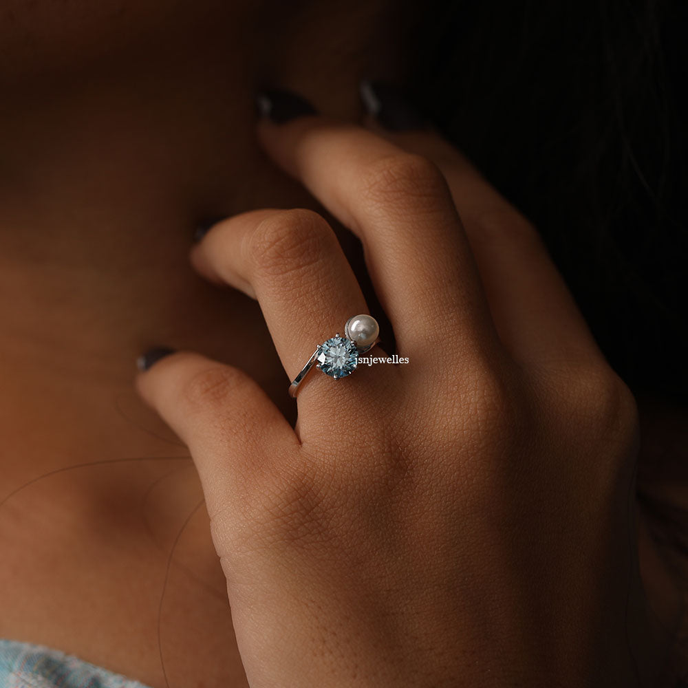 Stunning 1.25 Carat Blue Diamond Ring