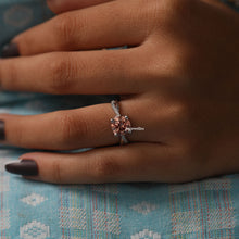 Pink Round Cut Lab Grown Diamond infinity Pave Ring