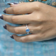 Blue Radiant-Cut Diamond Ring