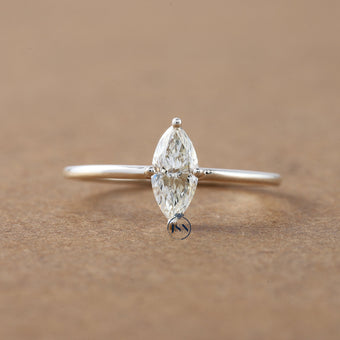 Marquise Cut CVD Diamond Solitaire Birthday Gift Ring