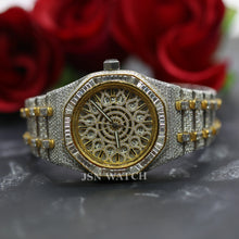 Two-Tone Moissanite Watch With Unique Iced Out Pattern