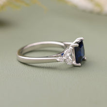 1 Carat Princess Cut Blue Lab Created Diamond Engagement Ring