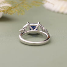 1 Carat Princess Cut Blue Lab Created Diamond Engagement Ring