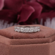 Cushion Cut 7 Stone Lab Grown Diamond Wedding Band For Her