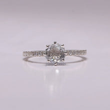 1 CT CVD Diamond Solitaire With Accent Engagement Ring