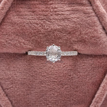 1 CT CVD Diamond Solitaire With Accent Engagement Ring