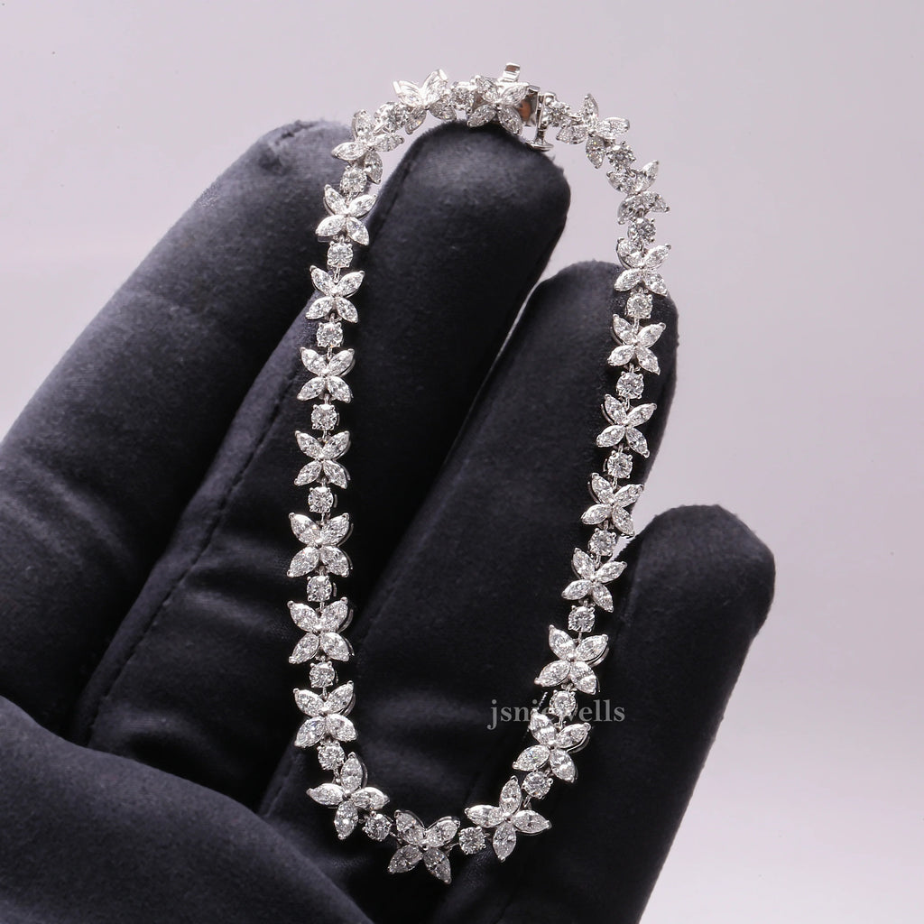 Round-Marquise Cut Lab Created Diamond Bracelet For Her