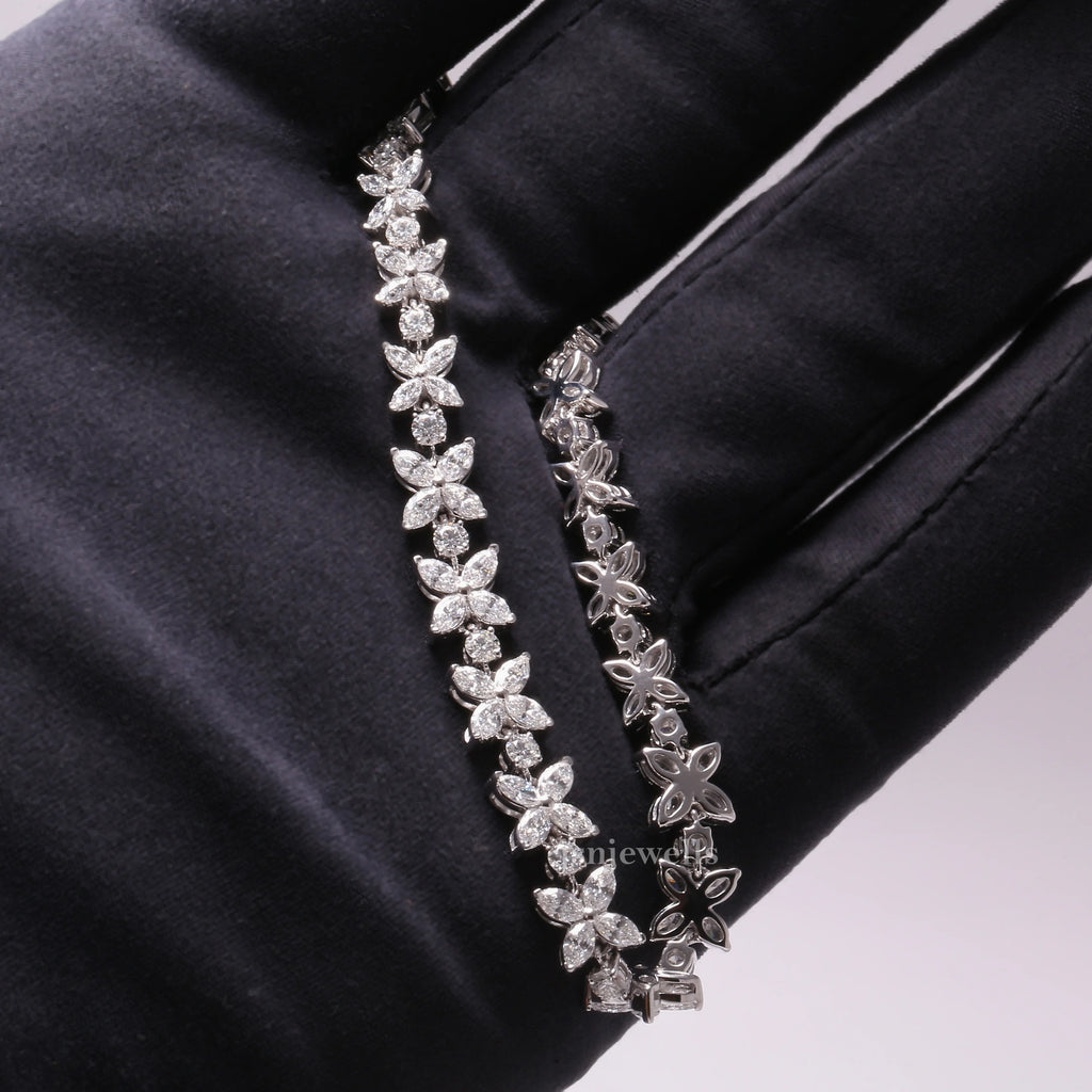 Round-Marquise Cut Lab Created Diamond Bracelet For Her