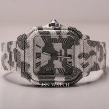 Two Tone Zebra Print Full Iced Out Moissanite Watch