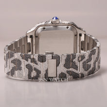 Two Tone Zebra Print Full Iced Out Moissanite Watch