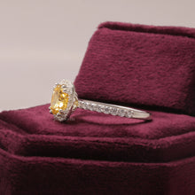 1.10 Ct Yellow Cushion Cut Lab Diamond Halo Ring