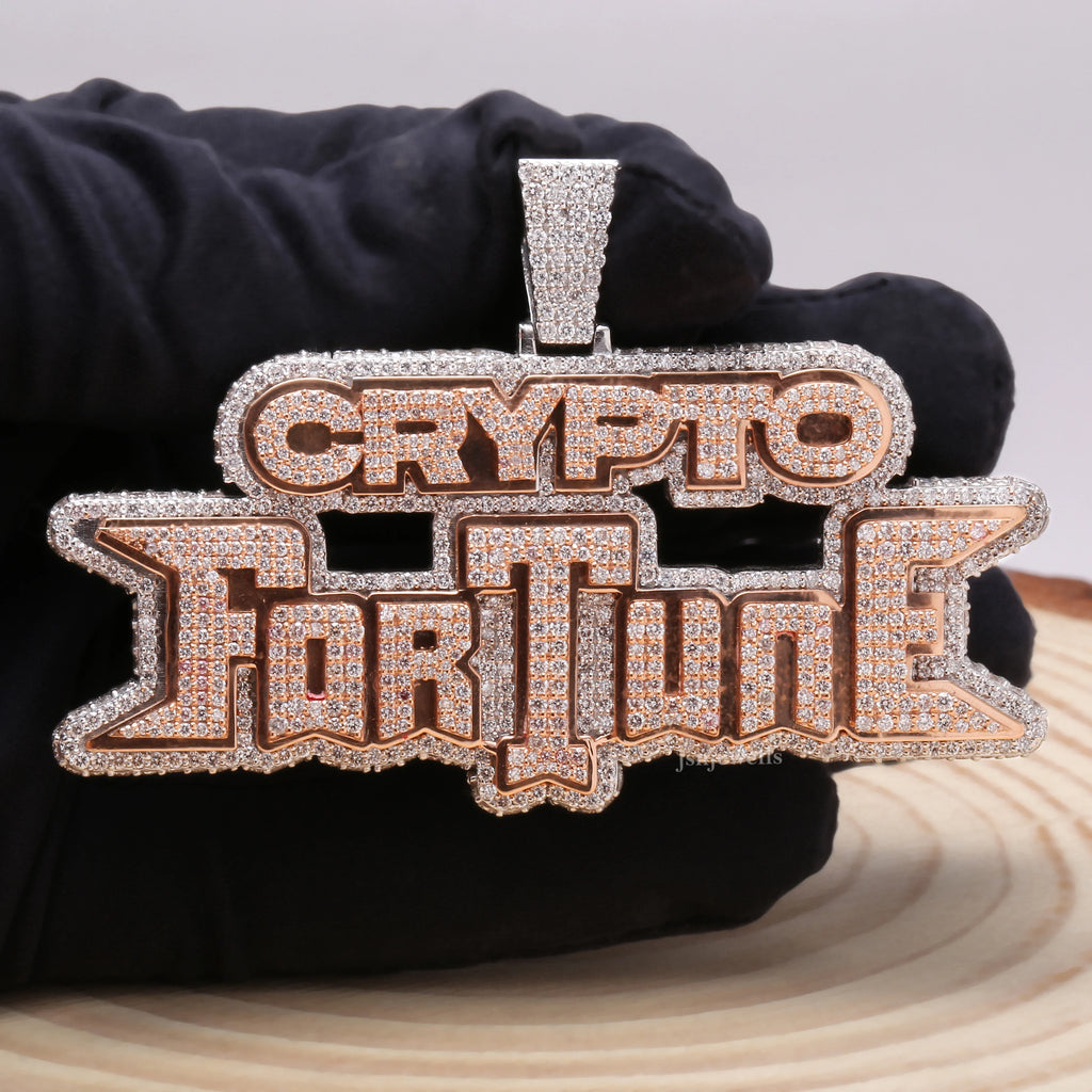 crypto fortune customised rapper moissanite diamond pendant