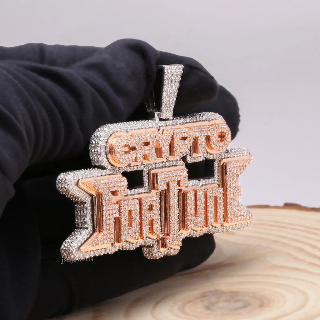 crypto fortune customised rapper moissanite diamond pendant