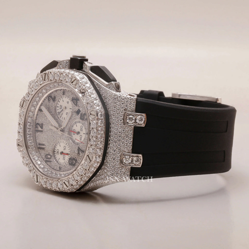 Half Iced Moissanite Chronograph Versatile Hip Hop Watch