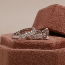 3 CT Cushion Cut Eco Friendly Diamond Bridal Ring Set